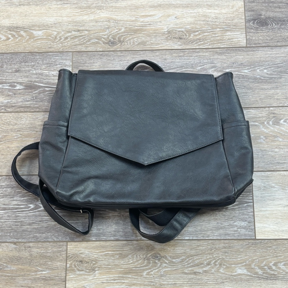Thirty One On Point Black Backpack Briefcase Faux Leather Laptop Bag Office